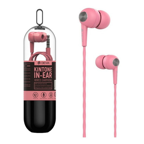 Audífonos Kintone In-ear V2 Cable Devia 3.5mm Micrófono 1 M Color Rosa