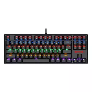 Teclado Gamer Redragon Daksa K576r Qwerty Português Brasil Cor Preto Com Luz Rainbow