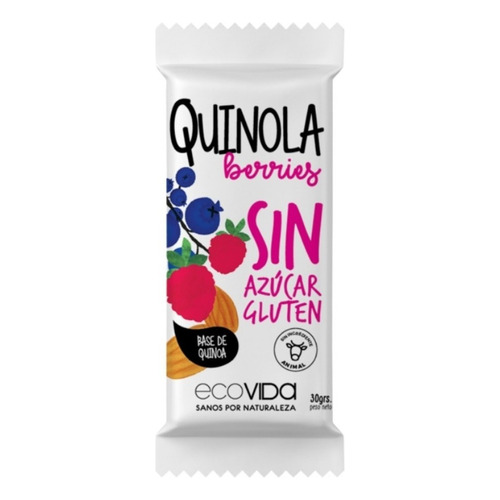 Barra Quinola Berries Almendras 8u Sin Gluten Vegano