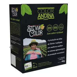 Adoçante Stevia Sachê | Color Andina | 50 Sachês De 800mg