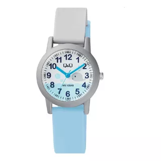 Reloj Infantil Q&q Caucho Mod. Vp47 Sumergible 100 Metros Color De La Malla Vs49-006