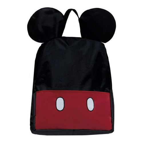 Mochila Uso Diario Mickey Mouse Resistente Negra Tesso