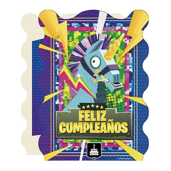 Piñata Cumpleaños Fortnite Llama 2d Cotillón Activarte