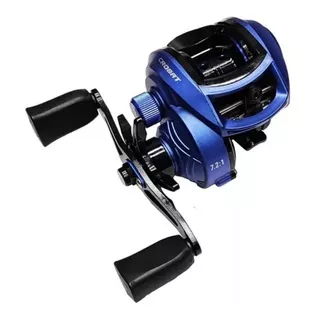 Carretilha De Pesca Perfil Baixo Direita/esquerda Premium Cor Azul Lado Da Manivela Direito