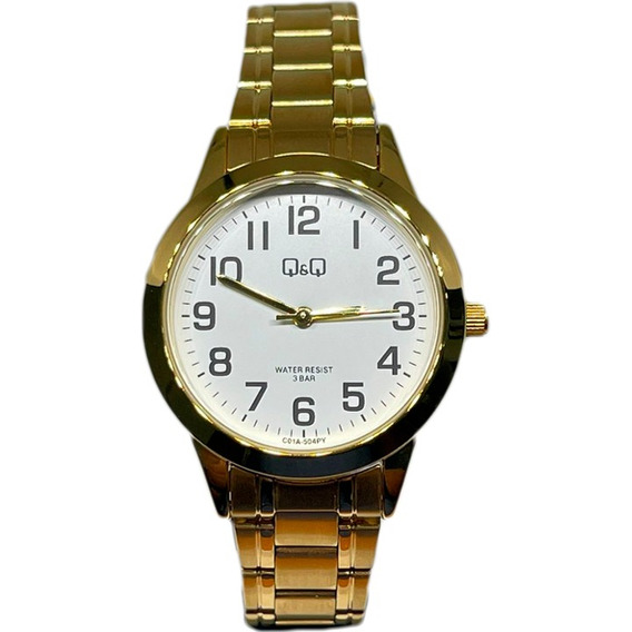 Reloj Q&q C01a-504py Hombre Pulsera Dorado