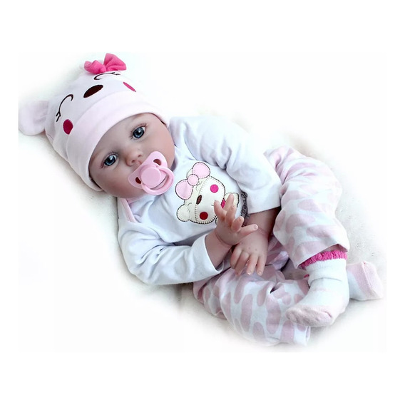 Muñeca Bebé Reborn De Silicona Y Algodón Niña 55cm Doll