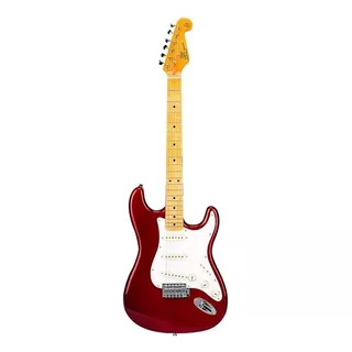 Guitarra Eléctrica Sx Vintage Series Fst-57 Stratocaster De Tilo 2000 Candy Apple Red Brillante Con Diapasón De Arce