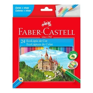 Lápis De Cor Ecolapis Ponta Max Faber Castell 24 cores