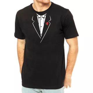 Camiseta Personalizada Smoking Terno Gravata Malha Premium 