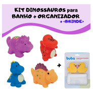 Brinquedo Banho Infantil Dinossauros + Saco Organizador