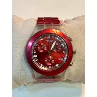 Relógio Swatch Swiss Irony Diaphane Vermelho Original Raro