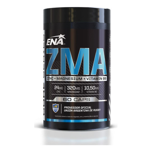 Zma 300mg (60 Caps) - Zinc Magnesio Vitamina B6 - Ena Sport Sabor Sin sabor