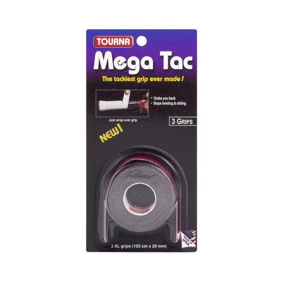 Overgrip Unique Tourna Mega Tac Black con 03 unidades