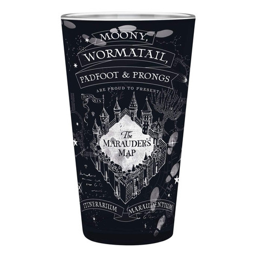 Harry Potter - Vidrio Xxl - 400ml Marauders Map Color Negro