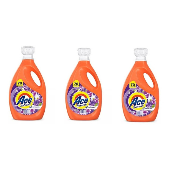 Detergente Liquido Ace Naturals Perfumante X 3 Botellas