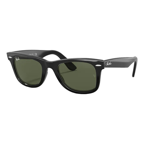 Arm. Solar Ray-ban Wayfarer 0rb2140 Protección Uv 4 Color 901 Color de la lente Verde Color de la varilla Negro Color del armazón Negro