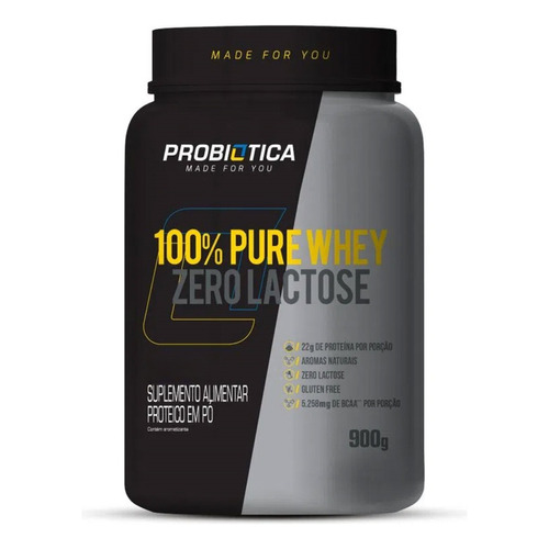 100% Pure Whey Zero Lactose 900 G - Probiótico con sabor a vainilla
