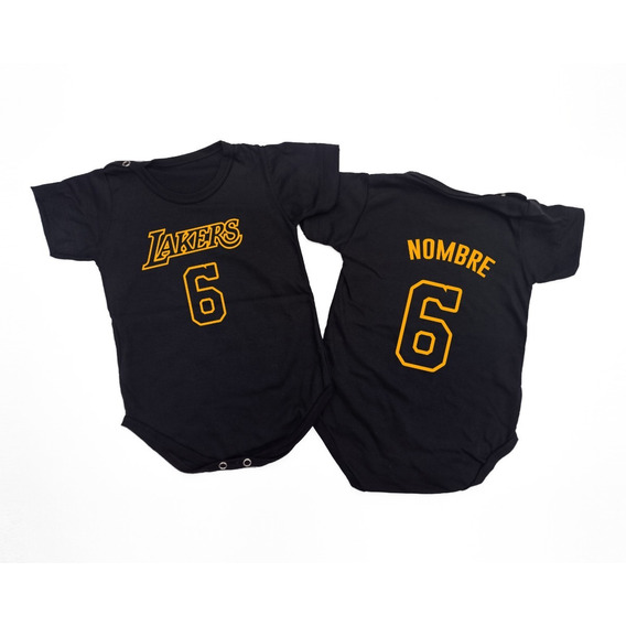 Body Bebe Camiseta Lakers Basket Basquet Nombre Nº A Pedido