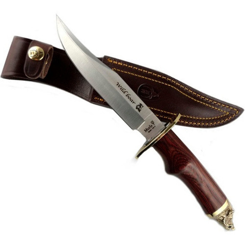 Cuchillo Muela Wildboar 16r Madera Jabalí Estuche Color Plateado