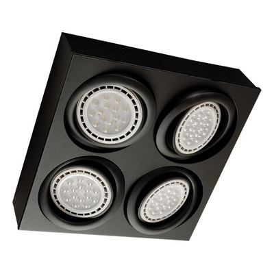 Plafon Cardanico 4 Luces Negro Apto Led Ar111 Gam 3535