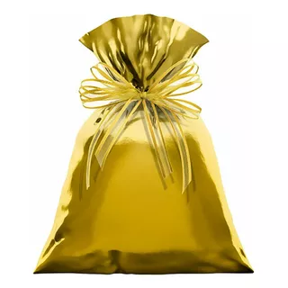 Saco De Presente Metalizado Dourado 10x14 Cm 50 Uni Regina