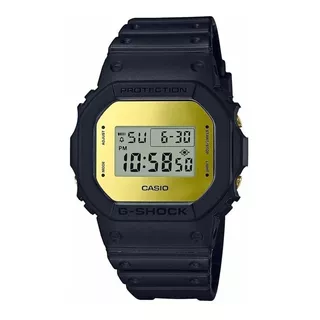 Reloj Pulsera Casio G-shock Dw5600 De Cuerpo Color Negro, Digital, Fondo Gris, Con Correa De Resina Color Negro, Dial Negro, Minutero/segundero Negro, Bisel Color Negro, Luz Azul Verde Y Hebilla Simpl