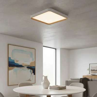 Plafon Led Nordic C Blanco Madera Moderno Cct Lda82032-bm Blanco/madera