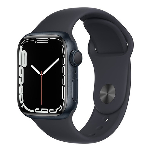 Apple Watch Series 7 (GPS, 41mm) - Caja de aluminio color medianoche - Correa deportiva azul medianoche