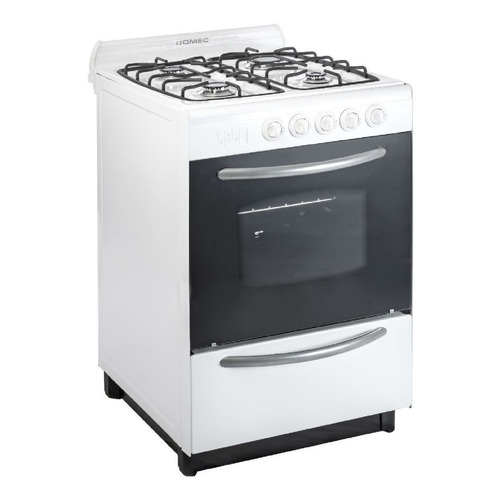 Cocina Domec CBUPV Multigas 4 hornallas blanca puerta con visor 66L