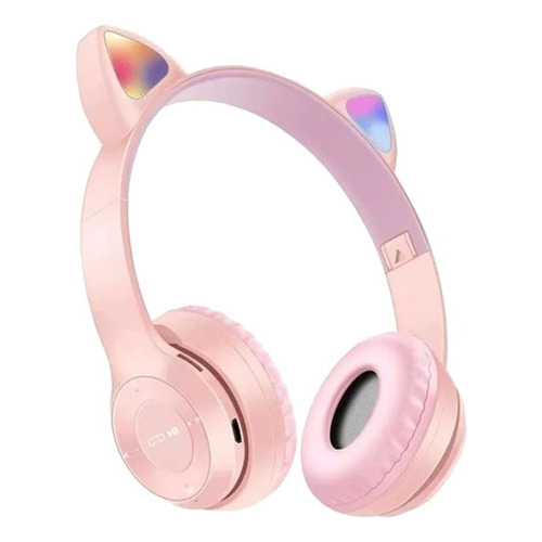 Auricular Inalámbrico Bluetooth Orejas De Gato C473 Noga Color Rosa
