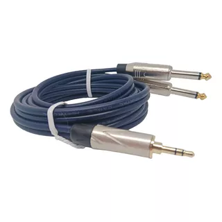 Cable Plug 3,5mm A 2 Plug 1/4 Ts Monofonico Digital 3mts