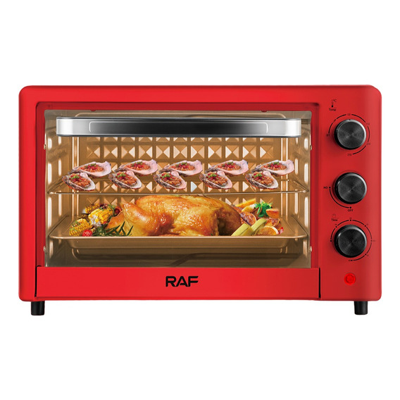 Horno Eléctrico De Mesa Vintage Hornear Asar Tostar Raf 24l Color Rojo