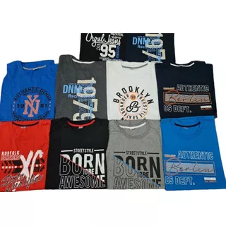 Pack X 3  Remera De Hombre Algodon Estampado Peinado Premium