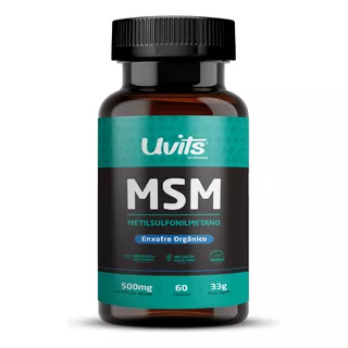 Msm Metil Sulfonil Metano 500mg 60 Cápsulas - Uvits Sabor Sem Sabor