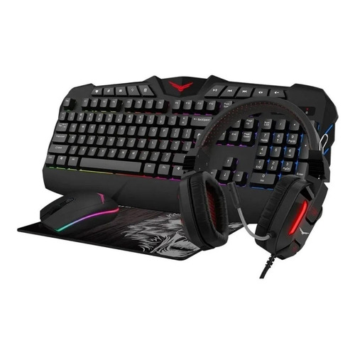 Gaming Naceb Back To The Wild NA-0934 Kit Gamer 4 En 1 Teclado/Mouse/Headset/Mouse Pad