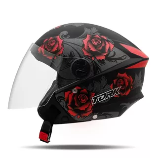 Capacete Aberto Feminino Pro Tork New Three Flowers Fosco