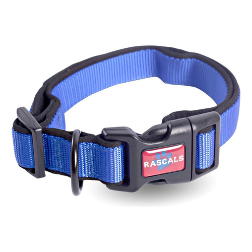 Collar Perro Mediano Acolchonado Premium Rascals Tamaño Del Collar M Nombre Del Diseño Neoprene - Sbr Color Azul