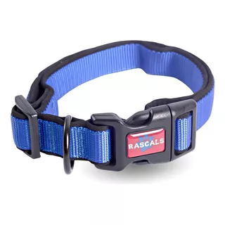 Collar Perro Mediano Acolchonado Premium Rascals Tamaño Del Collar M Nombre Del Diseño Neoprene - Sbr Color Azul
