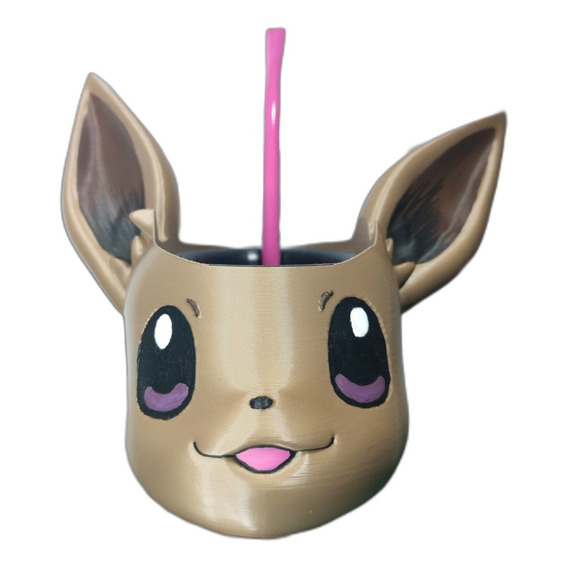 Mate Eevee Pokémon Con Interior Silicona Impreso En 3d