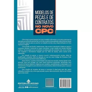 Modelos De Peças E De Contratos No Novo Cpc, De Júlio Cesar Sanchez., Vol. 1. Editora Mizuno, Capa Mole, Edição 1 Em Português, 2023