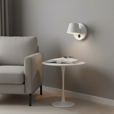Aplique Velador Lectus Blanco G4 Moderno C/tecla