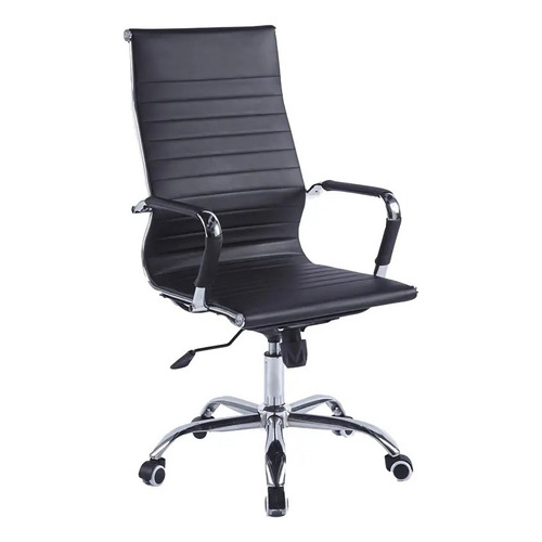 Silla de escritorio INMATMEX Executive chair Silla-exe ergonómica  negra con tapizado de cuero sintético