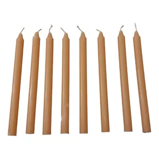 Velas Largas Natural Beige X100 Po Mayor Color Y Aroma Miel 