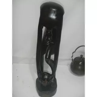 Escultura De Madera Africana Mujer Buen Estado