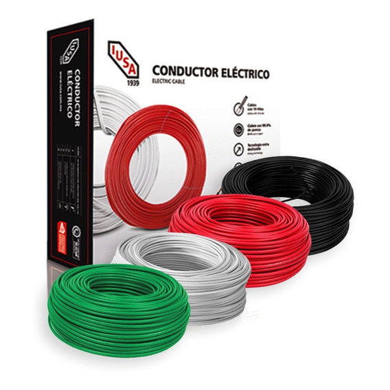 Kit 3 Cajas 100 Mts Cable Iusa Negro,blanco,rojo Thw Cal 10