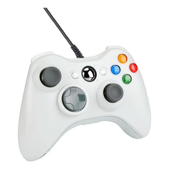 Joystick Control Alámbrico Para Xbox 360 Pc Usb Ps3 Color Blanco