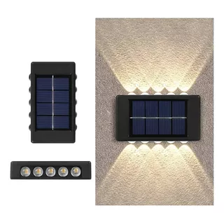 Kit 4 Luces Solares Led Patio Jardín Para Escaleras Y Muros Color Negro