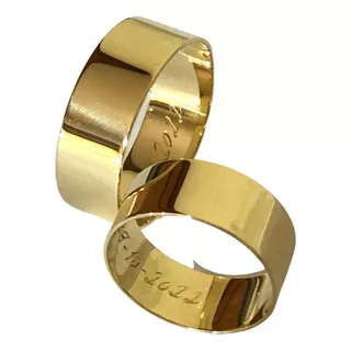 Par Alianças Ouro 18k  7 Grs 7mm Quadrada Casamento!