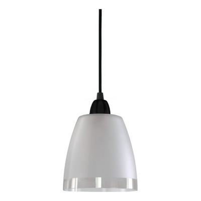 Colgante 1 Luz Vidrio Borde Transparente Negro Apto Led