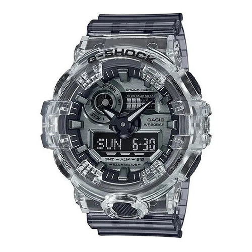 Reloj Casio G-shock Hombre Ga-700sk-1a Color de la malla Transparente Color del bisel Transparente Color del fondo Gris